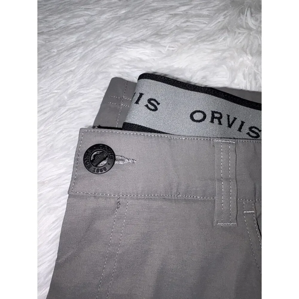 Orvis Men’s 38x30 Gray “Tech Pant” Water Repellent, Storage, Lightweight.